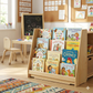 Wooden Classroom Bookshelf – 4 Tier Front-Facing Display | 32" H x 36.5" W x 14.5" D