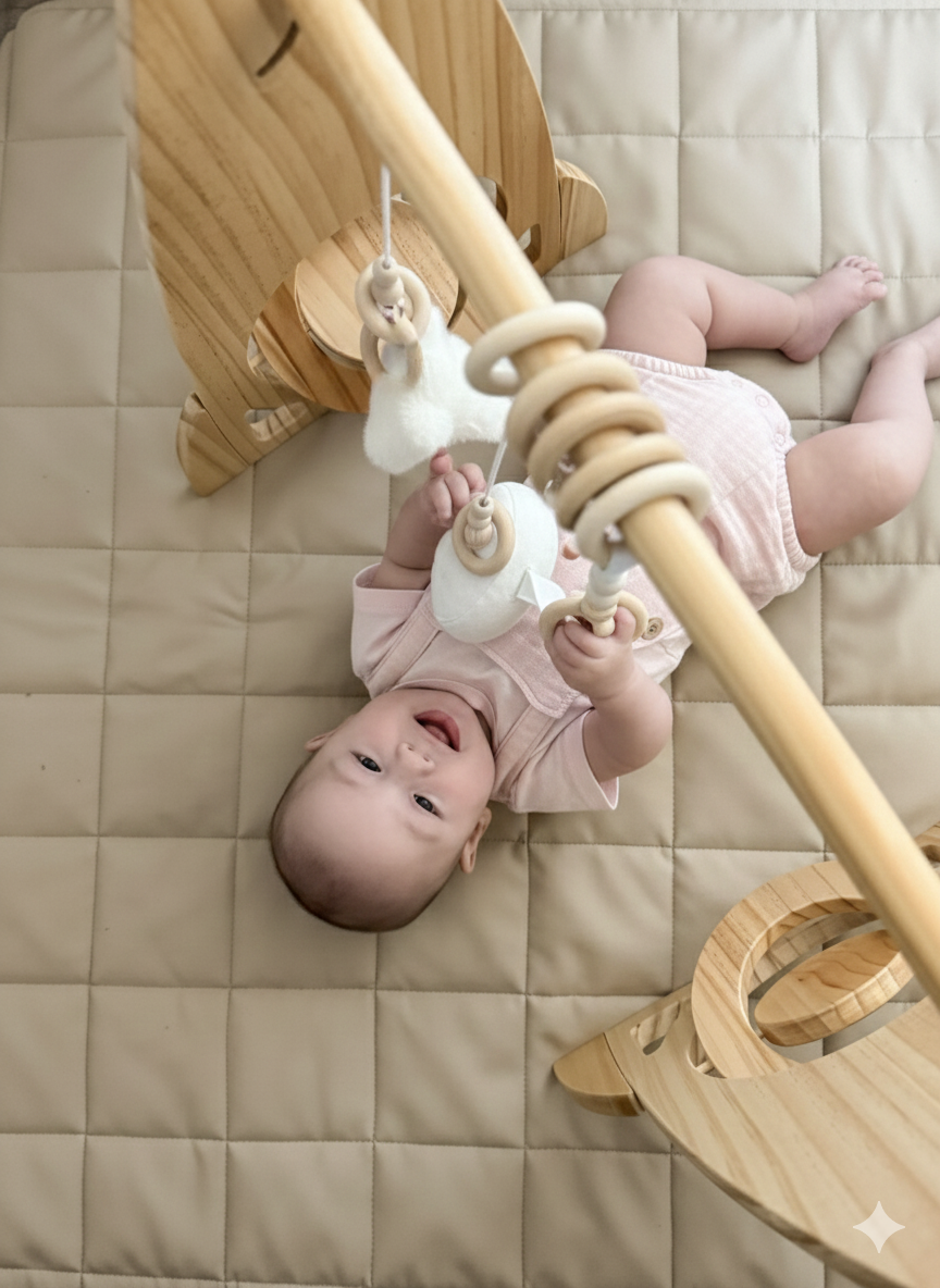 Rocket Wooden Baby Gym – Modern Montessori-Inspired Infant Play Arch