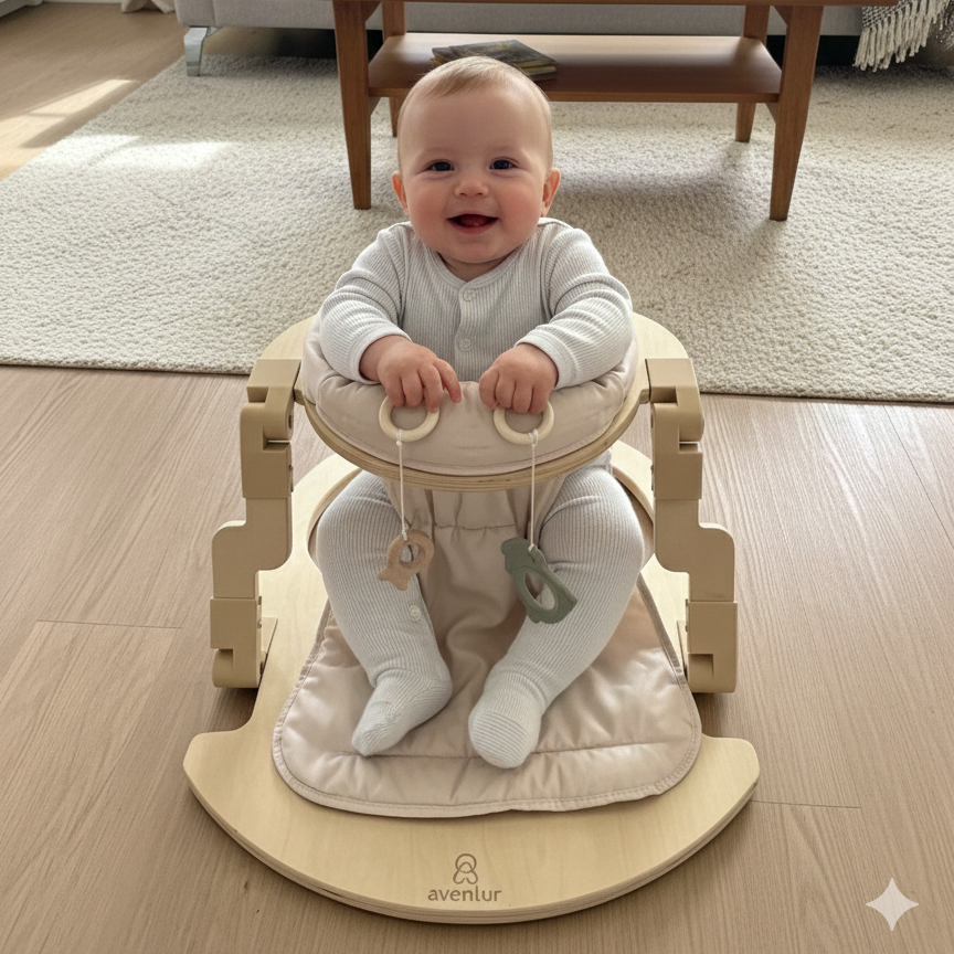 Oakling | Premium Foldable Wooden Baby Activity Seat - Chickadees Wooden Toys