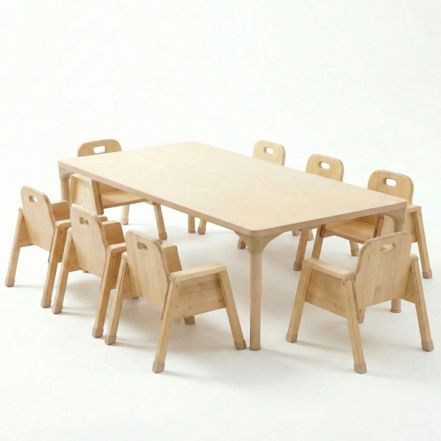 Rectangular Adjustable Kids Table – 13" to 17" Height | Toddler & Preschool Classroom Activity Table - Chickadees Wooden Toys
