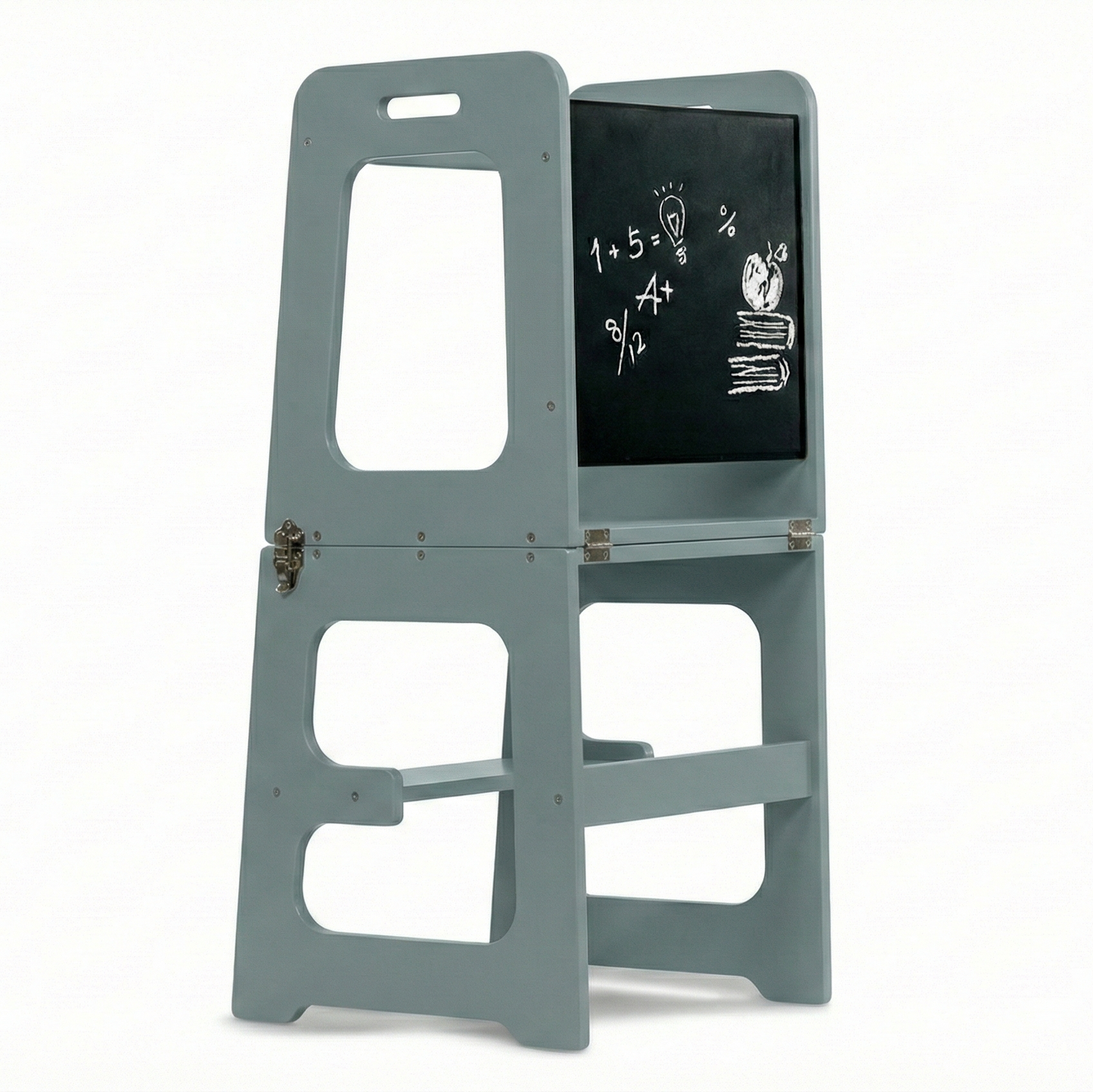 Date | 4-in-1 Kitchen Tower & Desk - Chickadees Wooden Toys