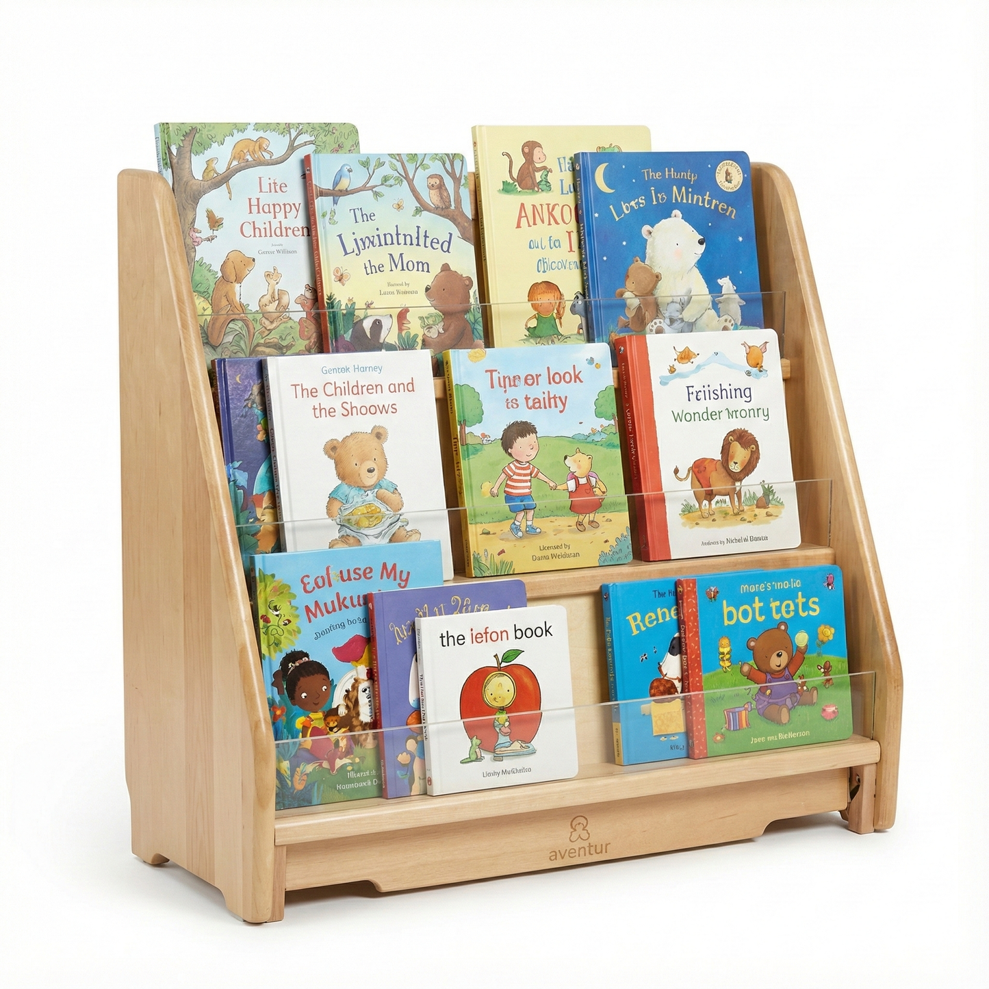 Wooden Classroom Bookshelf – Double Pack 3 Tier Front-Facing Display | 22.4" H x 25" W x 22" D - Chickadees Wooden Toys