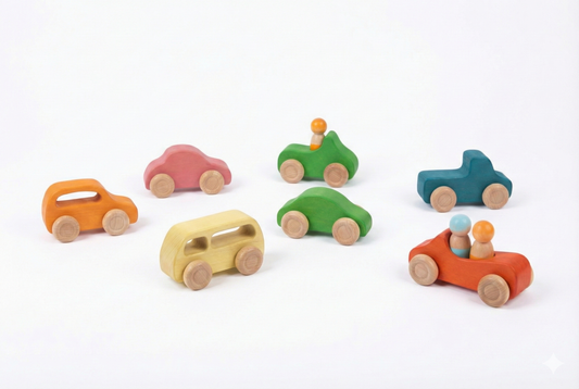 Wooden Car Toy set - 10 Piece Set - Chickadees Wooden Toys