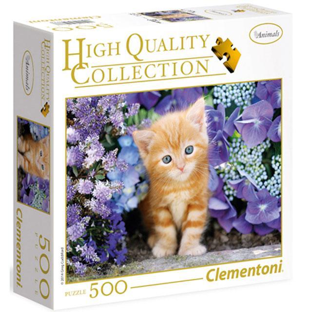 Ginger Cat in Flowers 500 Piece Jigsaw Puzzle Clementoni