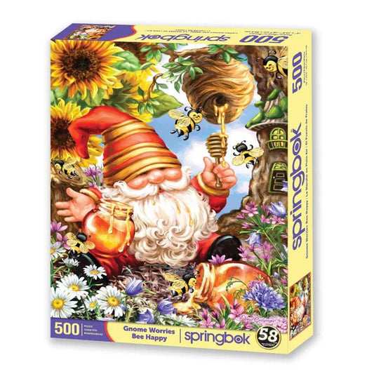 Gnome Worries Bee Happy 500 Piece Jigsaw Puzzle Springbok