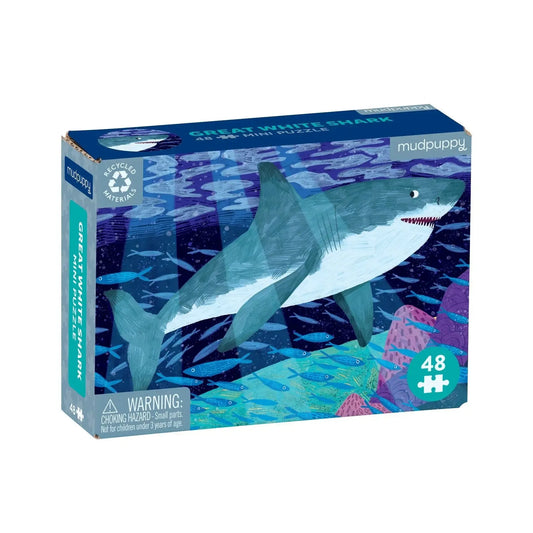 Great White Shark 48 Piece Mini Jigsaw Puzzle Mudpuppy