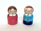Handcrafted Wooden Peg Dolls – Boy and Girl Figurines for Imaginative Play