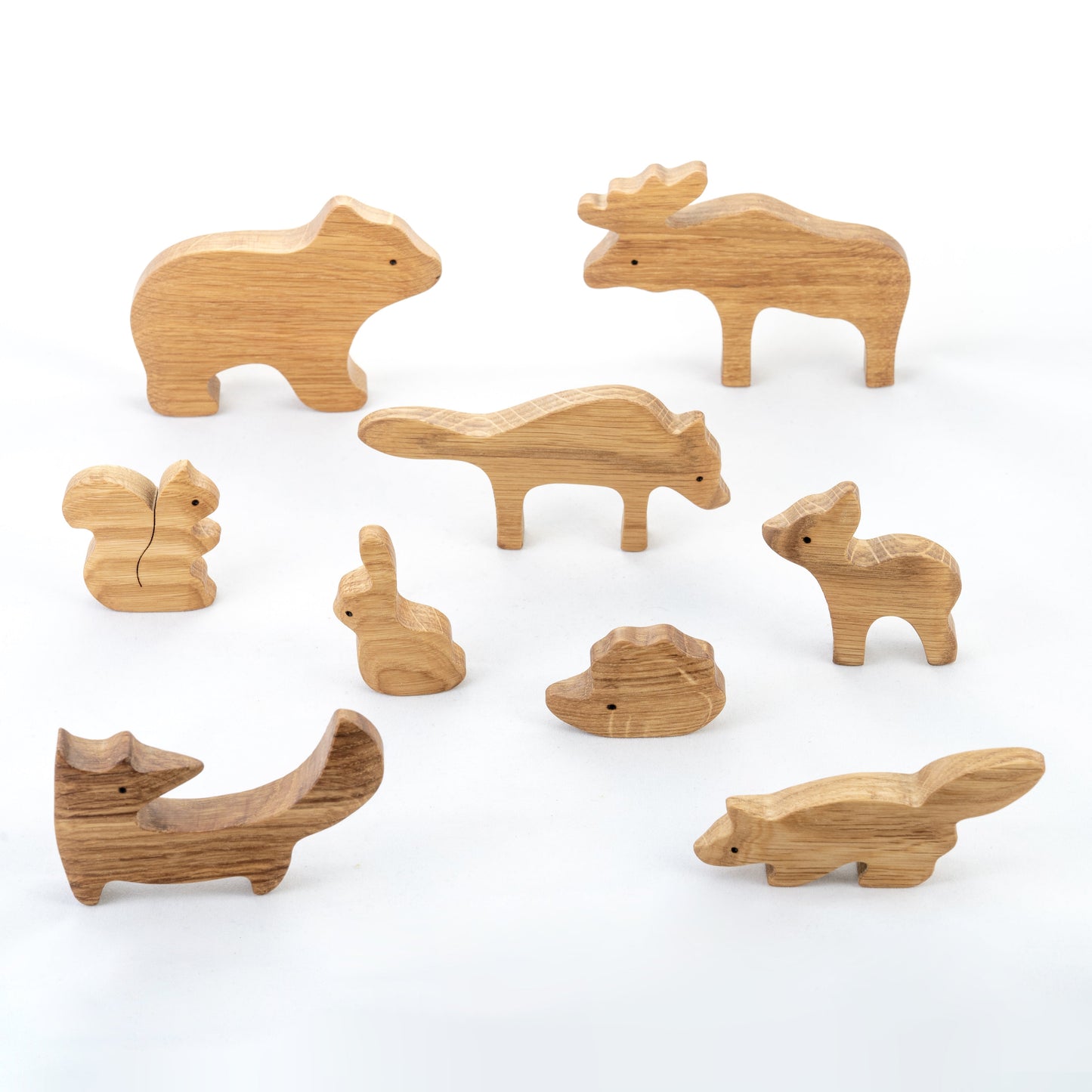 Natural Wooden Forest Animals set of 9