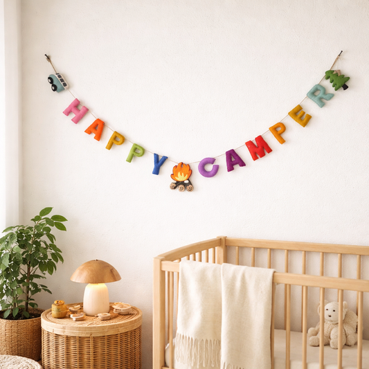 Felt Garland - Happy Camper - Chickadees Wooden Toys
