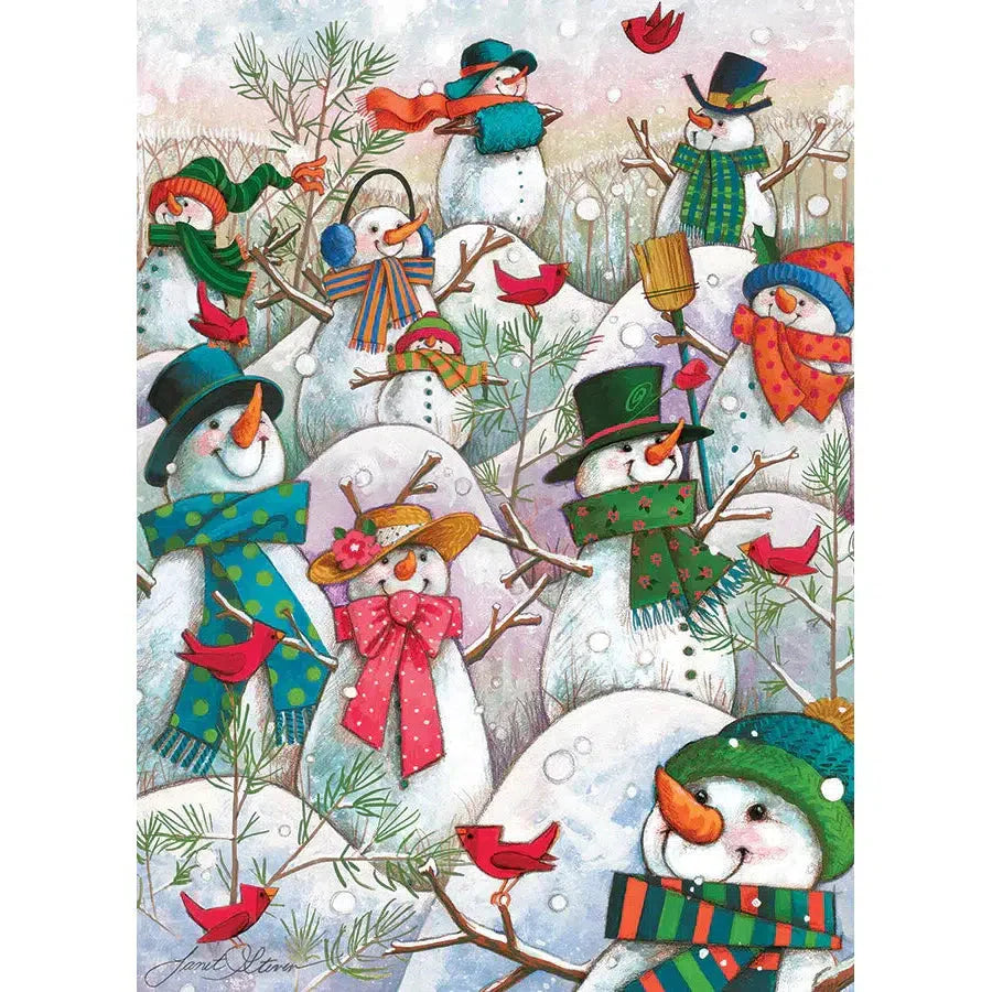 Hill of a Lot of Snowmen 500 Piece Jigsaw Puzzle Cobble Hill