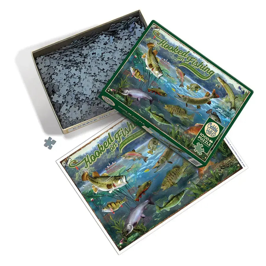 Hooked on Fishing 1000 Piece Jigsaw Puzzle Cobble Hill