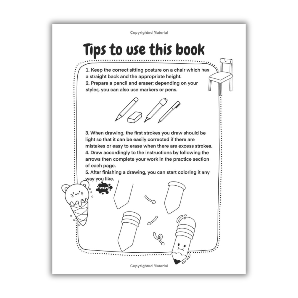 How To Draw 101 Cute Stuff For Kids: Simple and Easy Step-by-Step Guide Book to Draw Everything like Animals, Gift, Avocado and more with Cute Style (Spiral Bound)