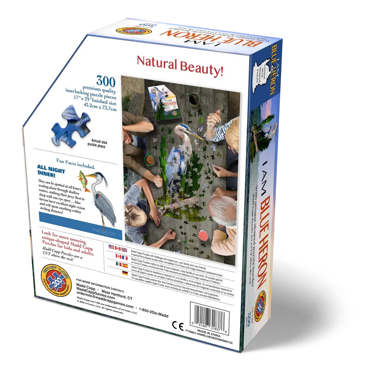 I Am Blue Heron 300 Piece Bird Shaped Jigsaw Puzzle Madd Capp