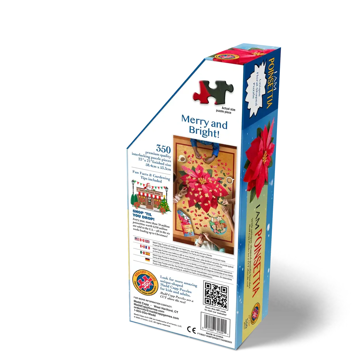 I Am Poinsettia 350 Piece Floral Shaped Jigsaw Puzzle Madd Capp