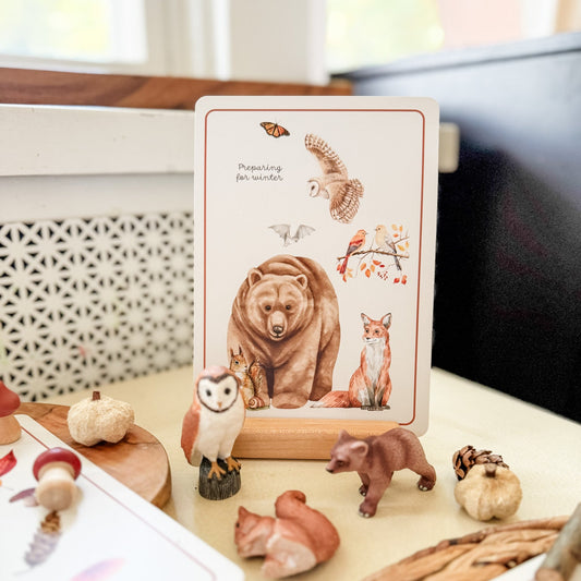 Autumn Season Cards - Chickadees Wooden Toys