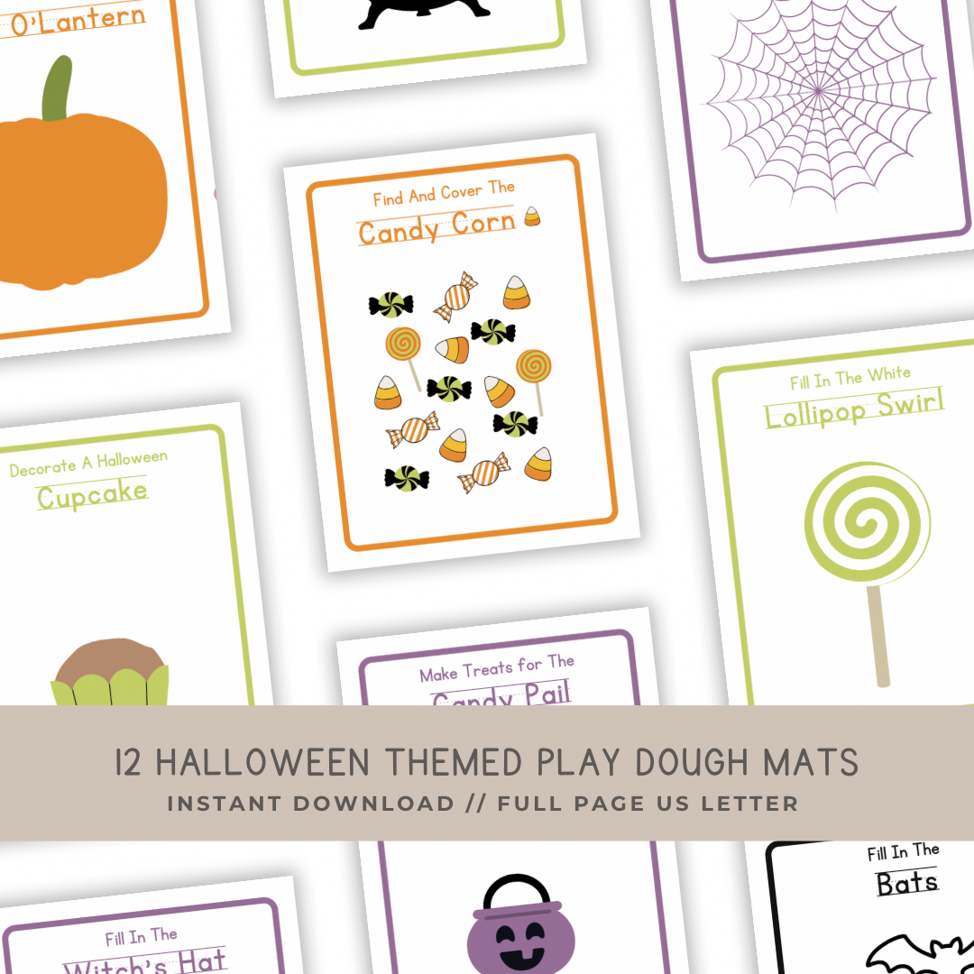 12 Halloween Play Dough Mats - Digital Download