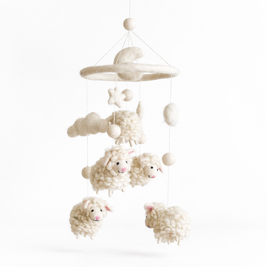 Baby Mobile - Counting Sheep - Chickadees Wooden Toys