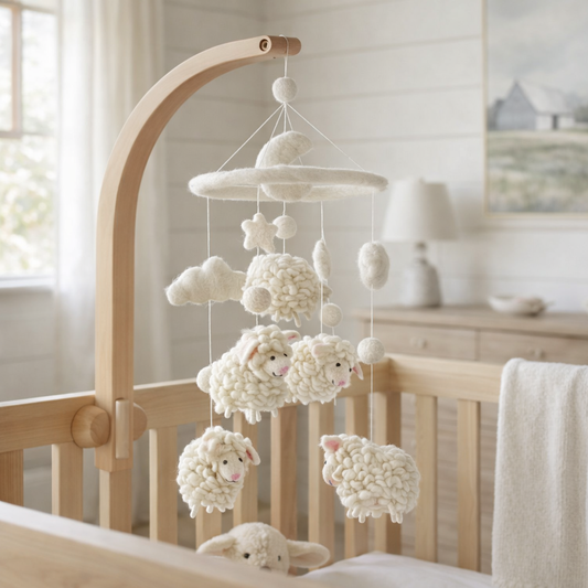 Baby Mobile - Counting Sheep - Chickadees Wooden Toys