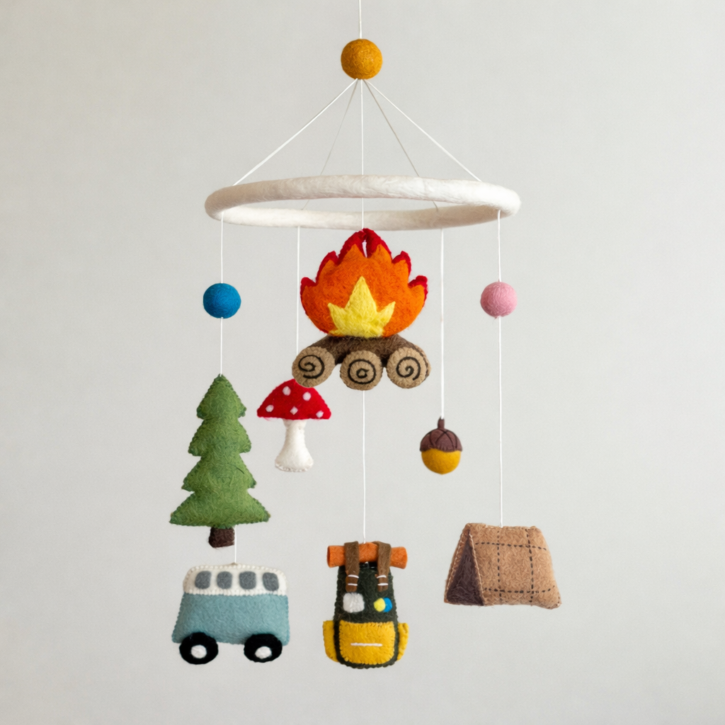 Baby Mobile - Camping - Chickadees Wooden Toys