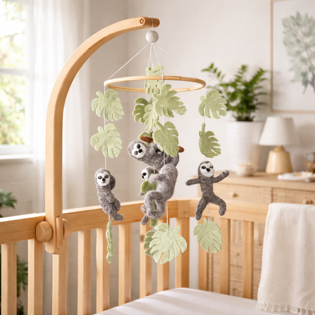 Sloth Baby Mobile - Chickadees Wooden Toys