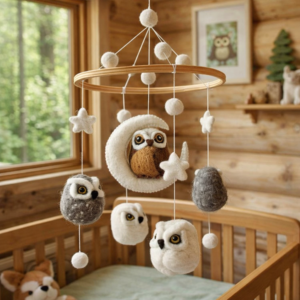 Baby Mobile - Owl - Chickadees Wooden Toys