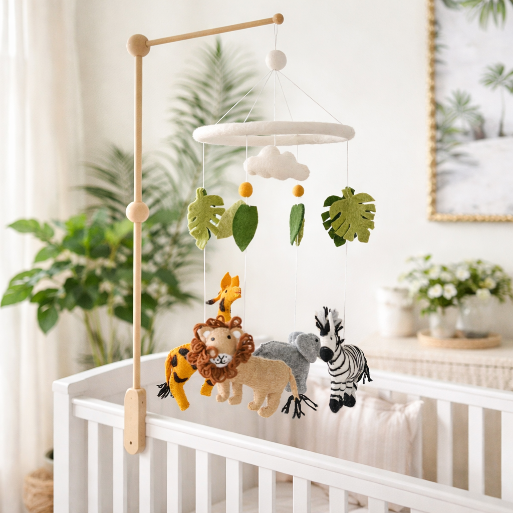 Felt Baby Mobile - Safari Jungle - Chickadees Wooden Toys