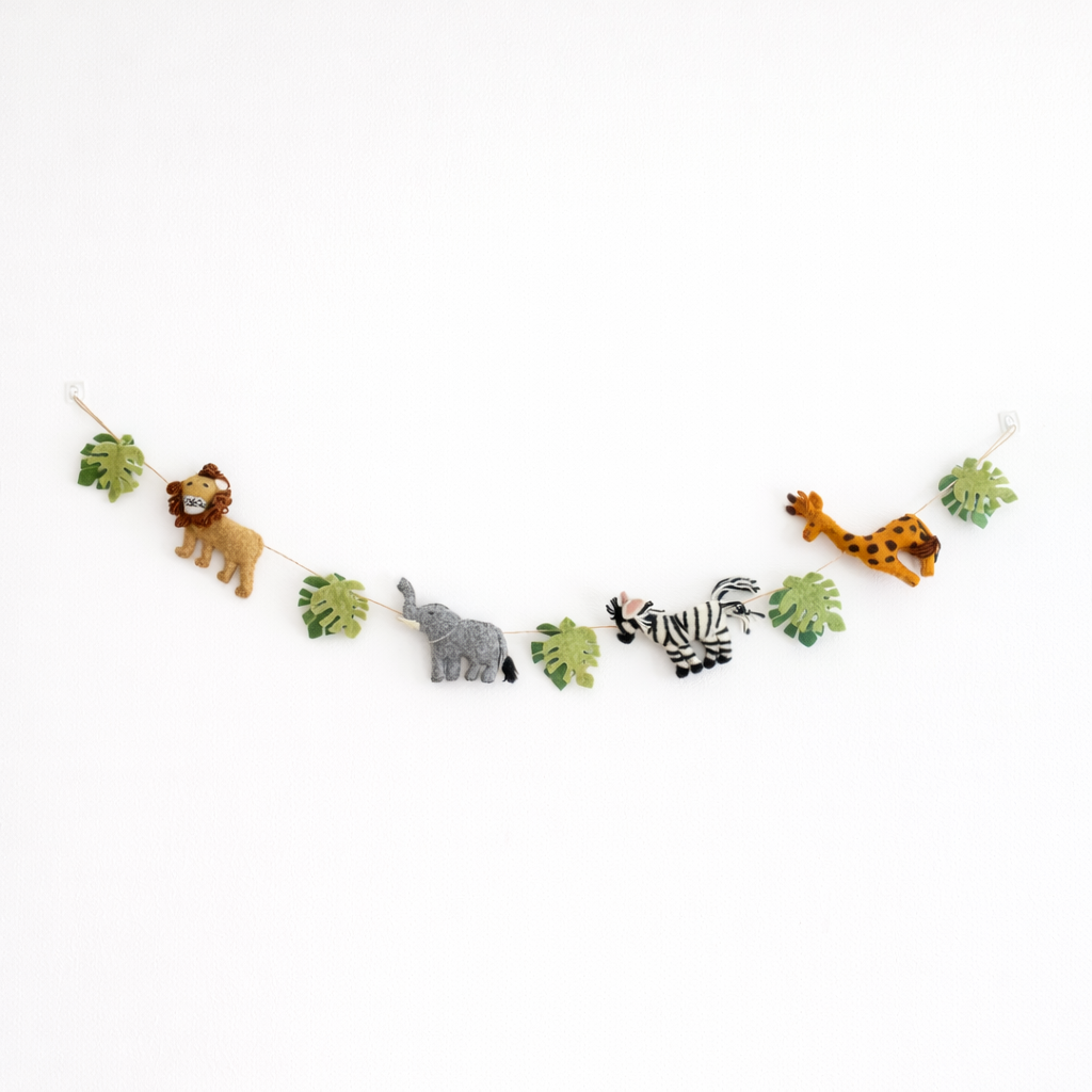 Felt Jungle Animal Garland - Chickadees Wooden Toys