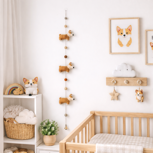 Felt Corgi Garland - Chickadees Wooden Toys