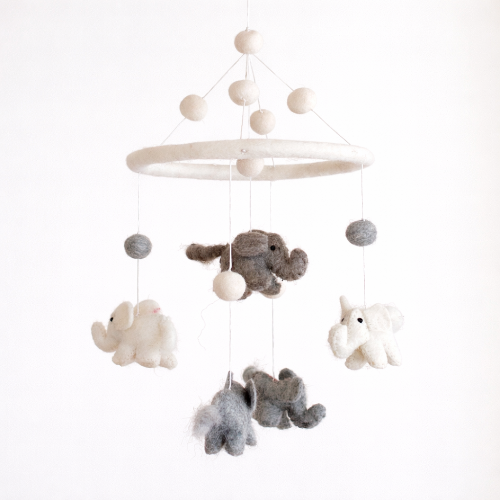 Felt Baby Mobile - Mini Elephant - Chickadees Wooden Toys