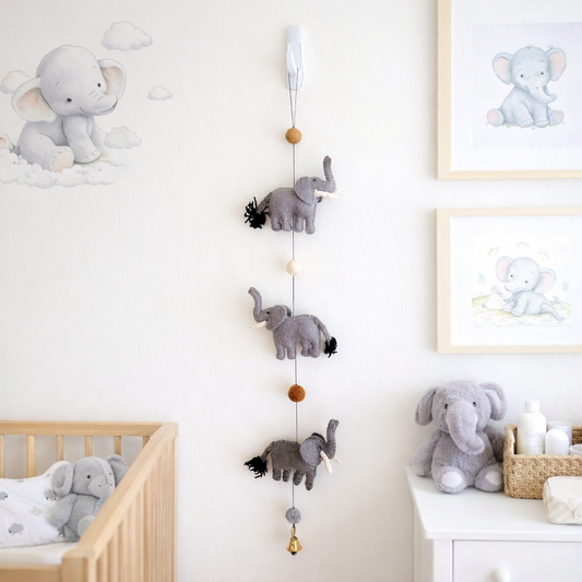 Felt Elephant Garland - Chickadees Wooden Toys