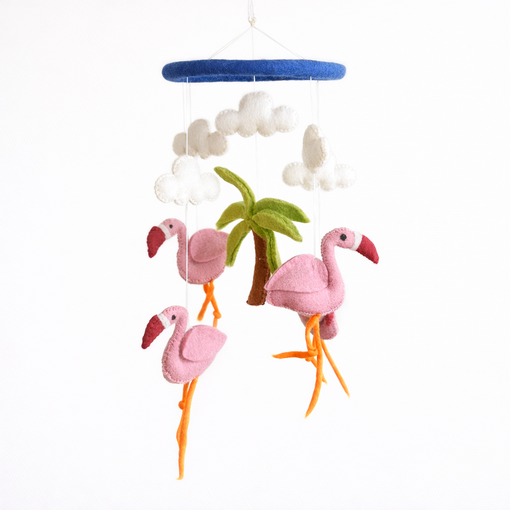 Flamingo Baby Mobile - Chickadees Wooden Toys
