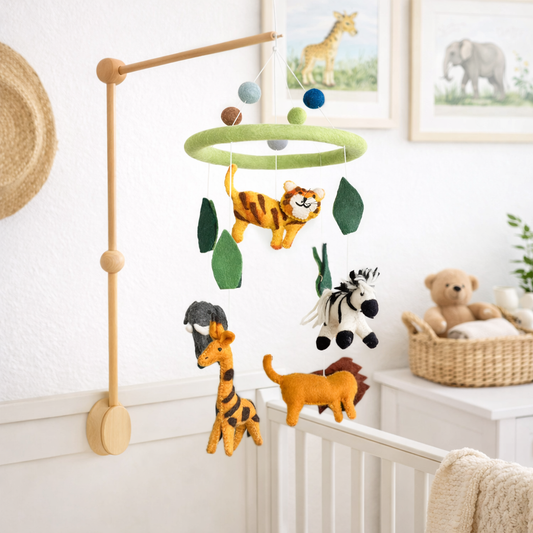 Felt Safari Animal Baby Mobile - Chickadees Wooden Toys