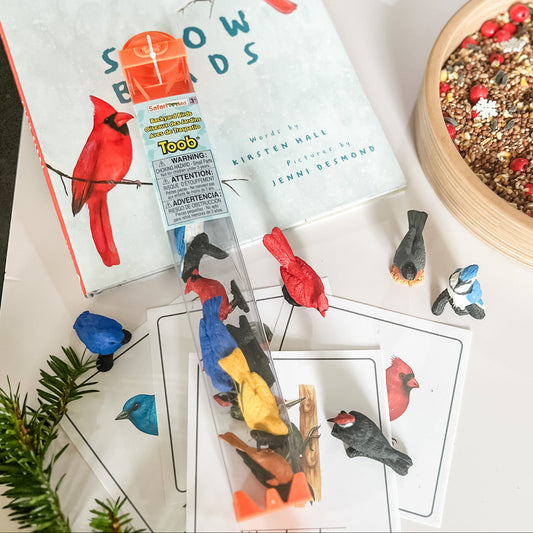 Backyard Birds Matching - Cards & Figures - Chickadees Wooden Toys