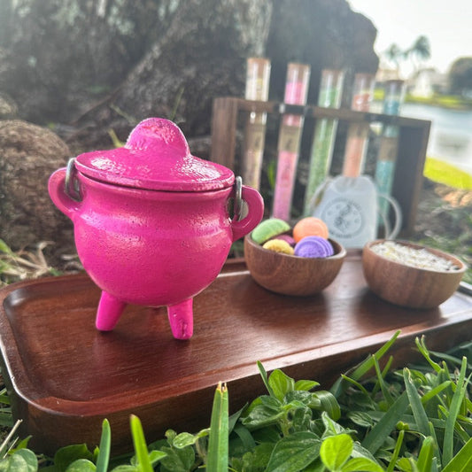 Sunset Pink Cast Iron Cauldron - Chickadees Wooden Toys