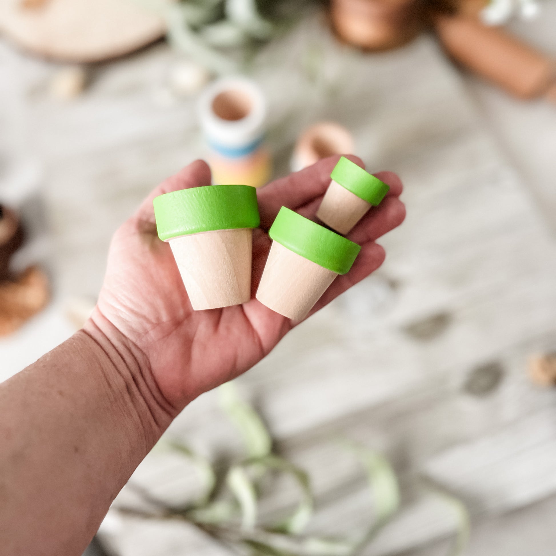 Spring Flower Pots - Chickadees Wooden Toys