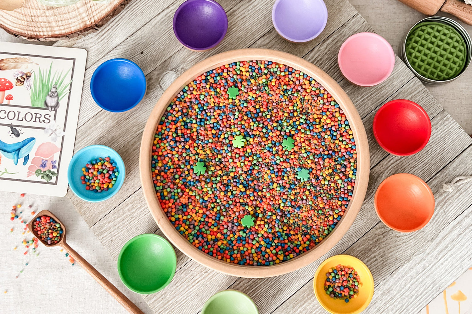 Rainbows & Shamrocks Bin Filler - Chickadees Wooden Toys