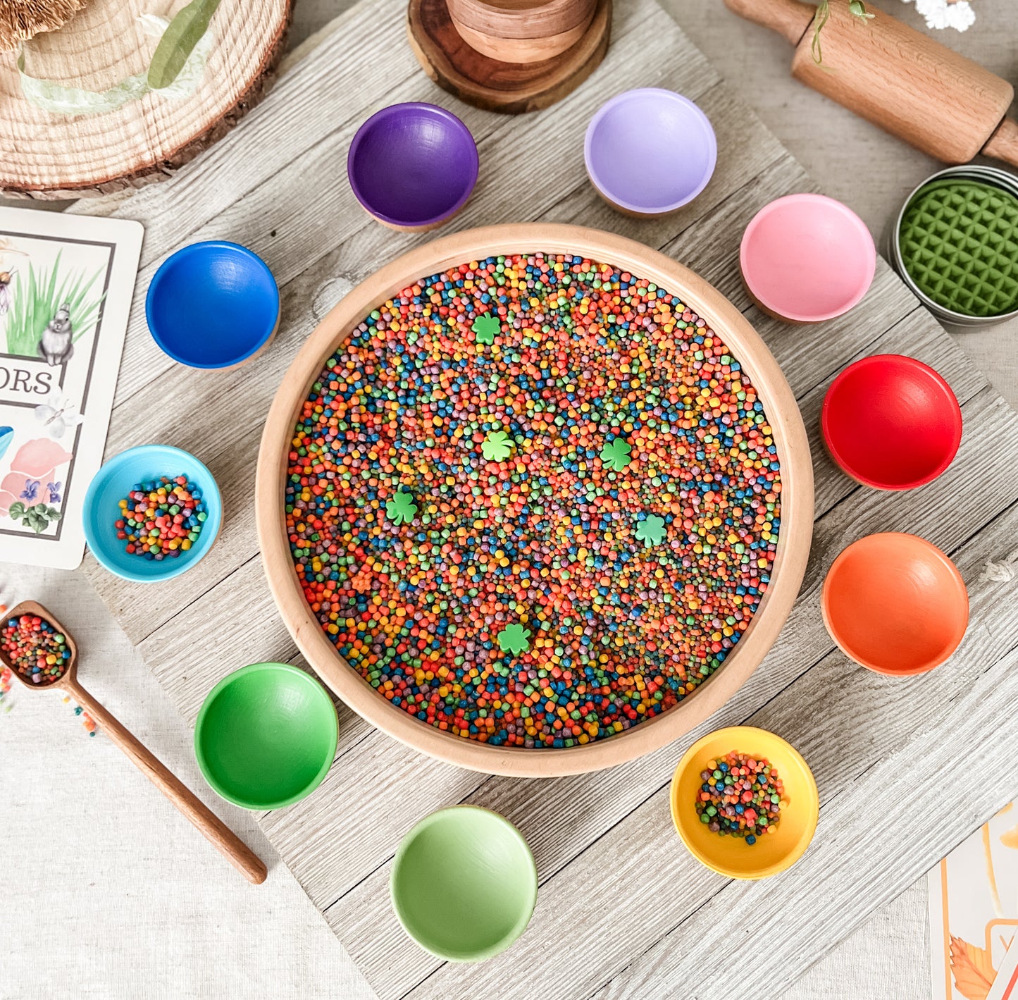 Rainbows & Shamrocks Bin Filler - Chickadees Wooden Toys