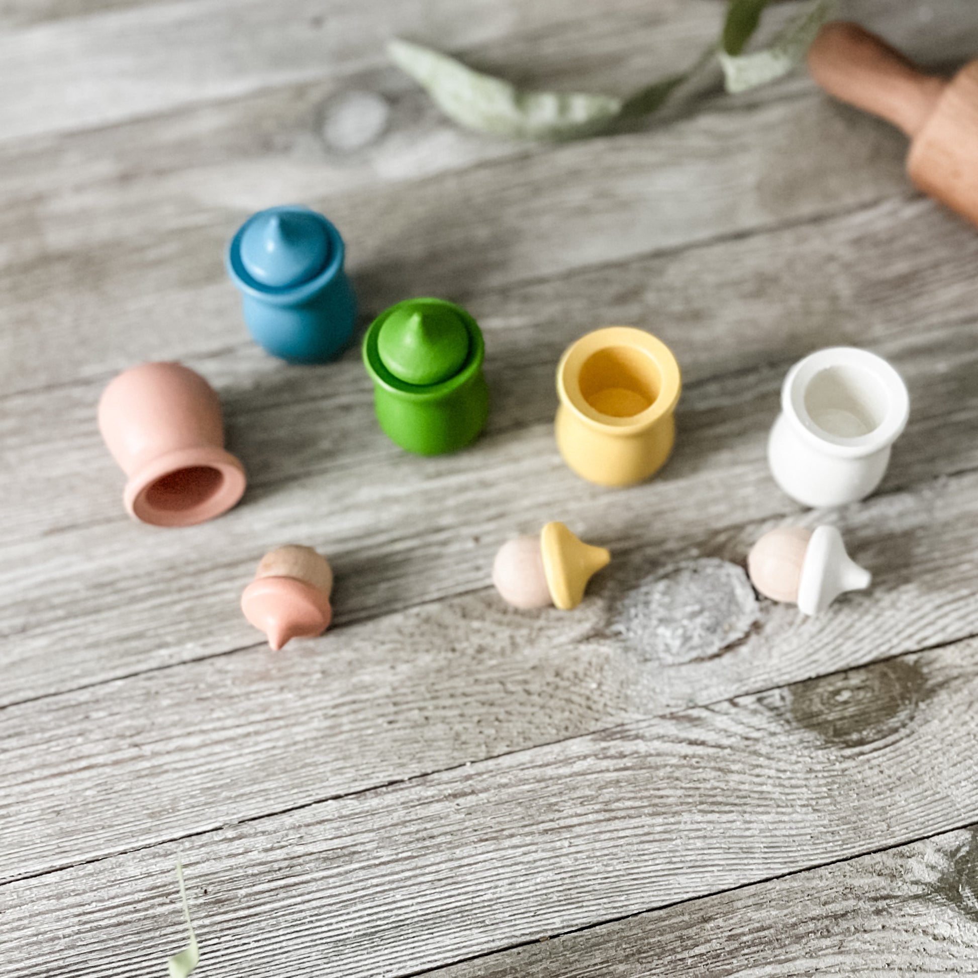 Spring Acorn Pots - Chickadees Wooden Toys