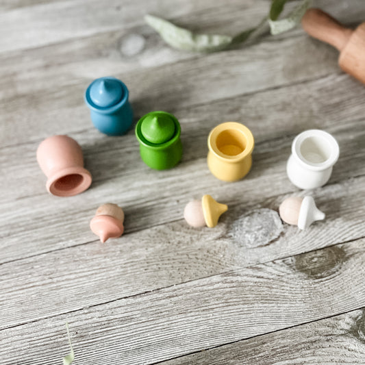 Spring Acorn Pots - Chickadees Wooden Toys