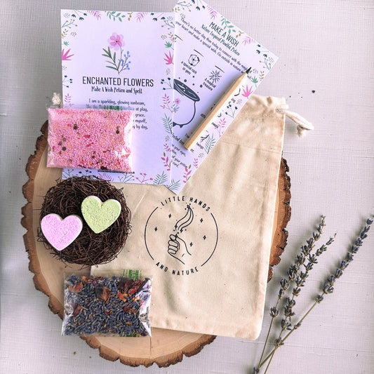 Enchanted Flowers Potion Pouch - Party Favor - Chickadees Wooden Toys