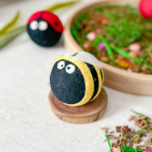 Ladybug & Bumblebee Large Felt Balls - Chickadees Wooden Toys