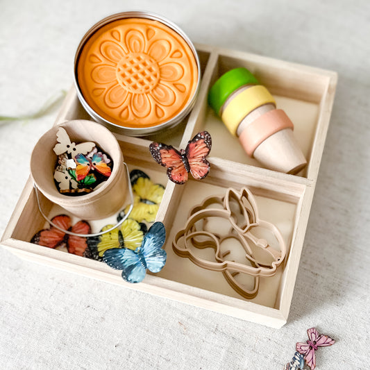 Butterfly Garden Play Dough Set - Chickadees Wooden Toys