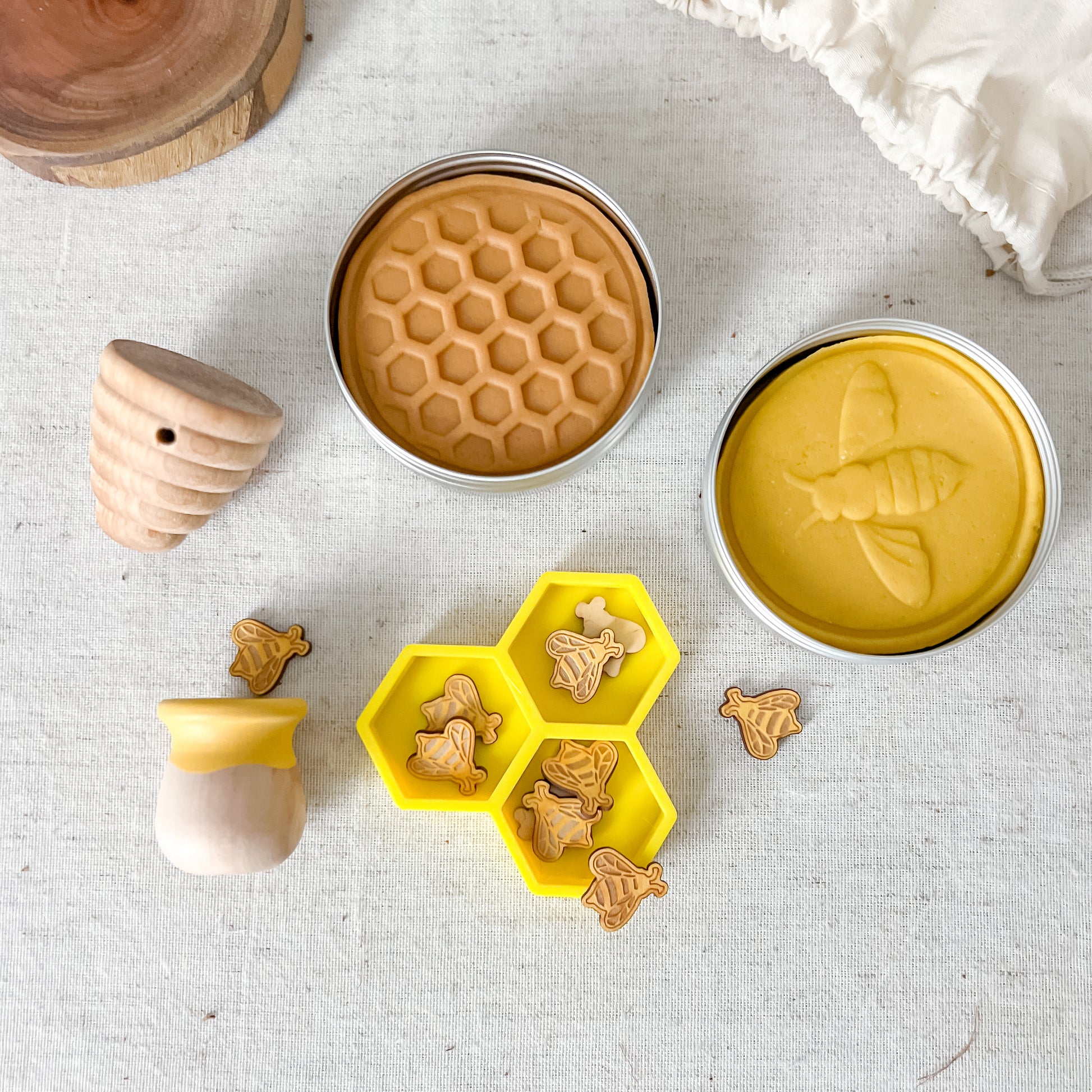 Honeybee Play Dough Set - Chickadees Wooden Toys