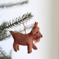Felt Goat Ornament with Hemp string attached