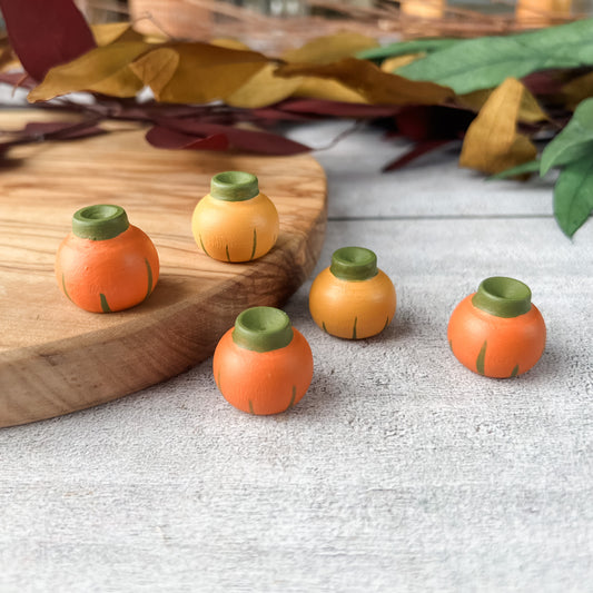 5 Little Wooden Pumpkins