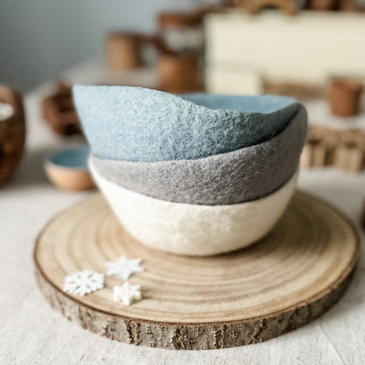 Winter Felt Bowls