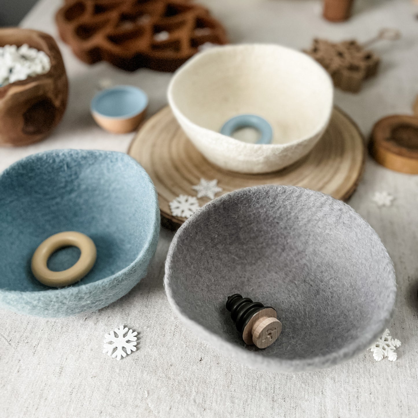 Winter Felt Bowls