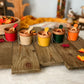 5 Wooden Buckets & Scoops - Autumn