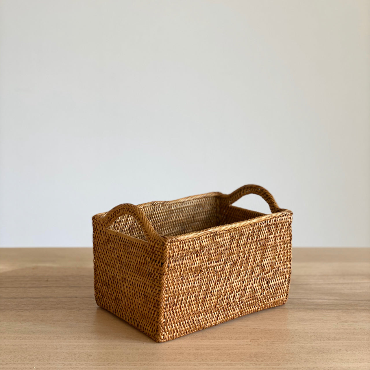 Bali Rectangular Rattan Basket with Handles - Chickadees Wooden Toys
