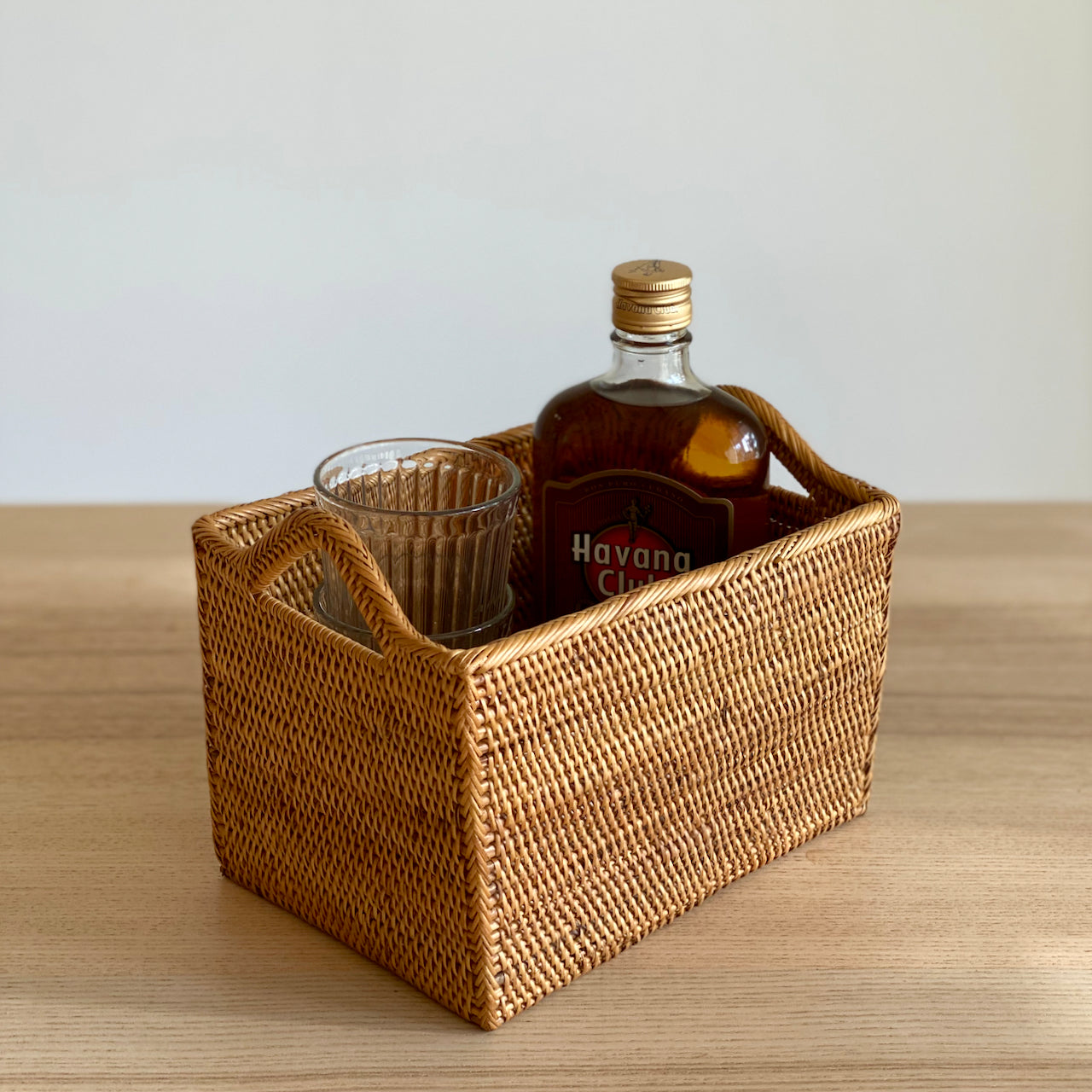 Bali Rectangular Rattan Basket with Handles - Chickadees Wooden Toys